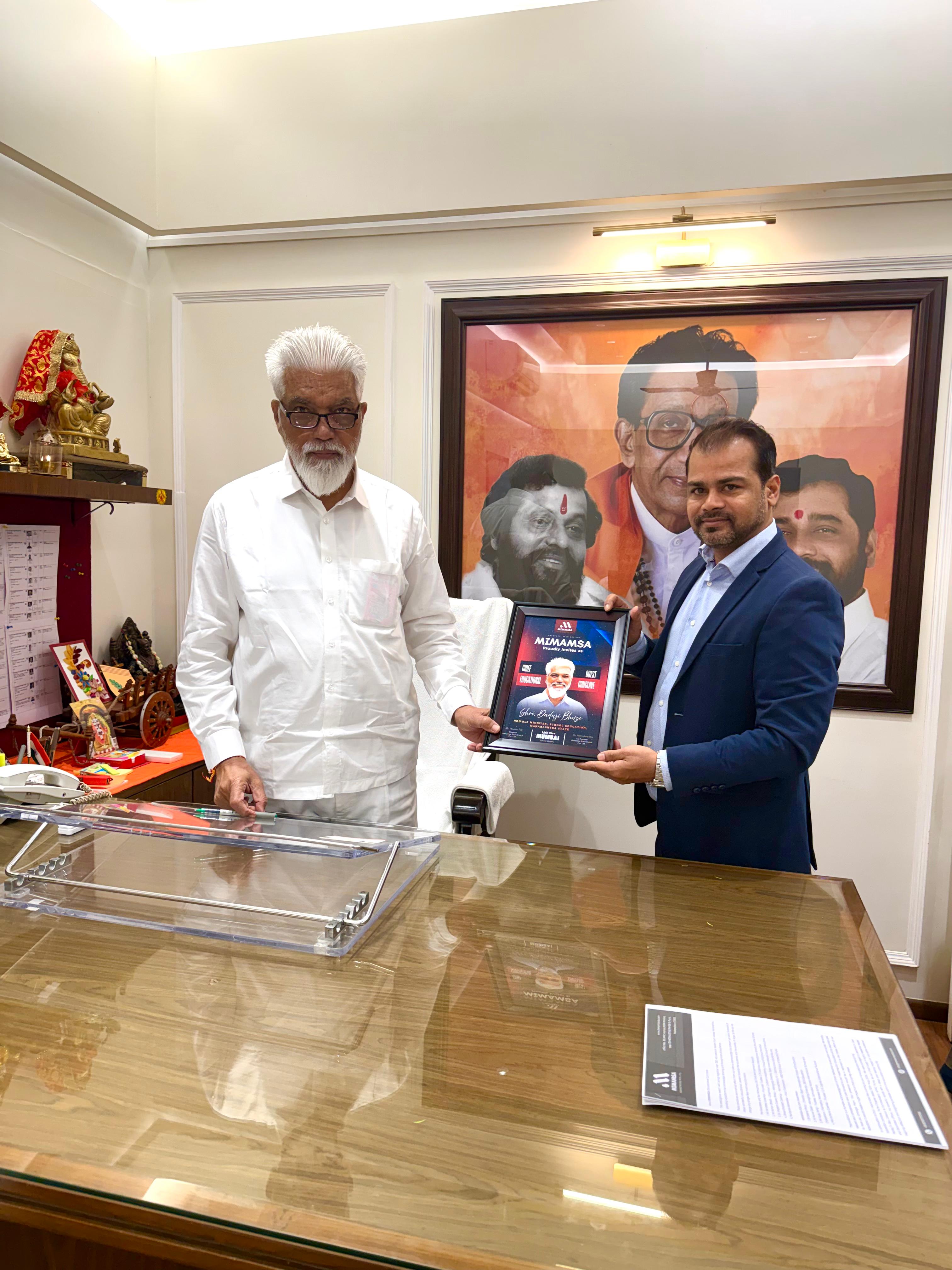 Shri. Dada Bhuse, Hon’ble Education Minister of Maharashtra — Noteworthy Moment | Mimamsa Edunetwork