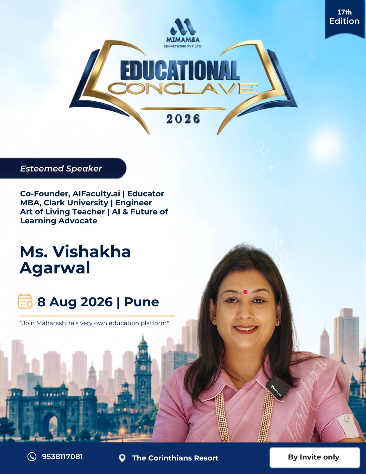 Vishakha — Keynote Speaker, MIMAMSA - An Educational Conclave & Awards 2026 - Pune (17th Edition) | Mimamsa Edunetwork